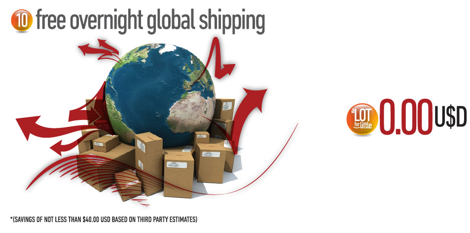 Free overnight global shipping